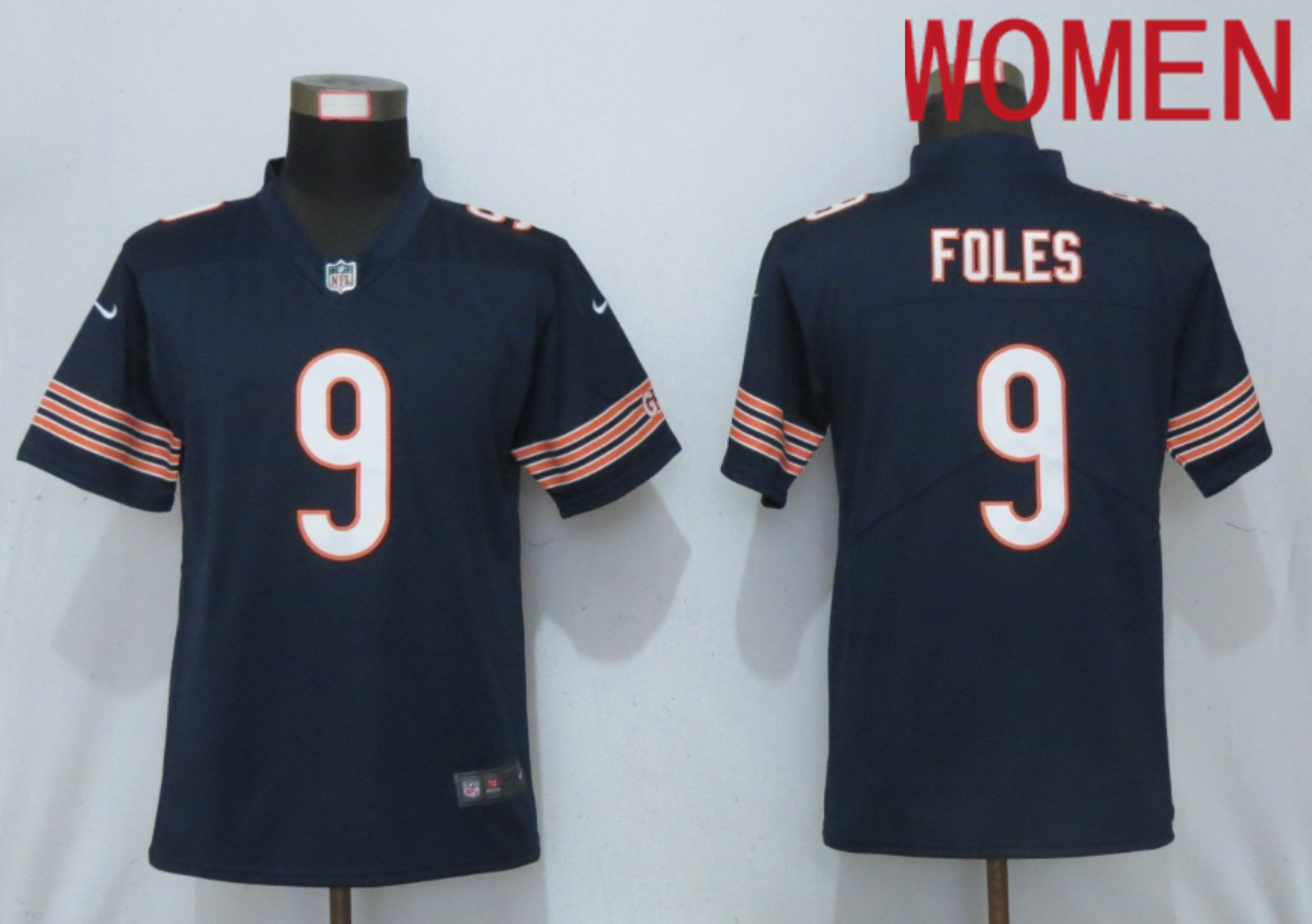 Women Chicago Bears 9 Foles Nike Blue Alternate Vapor Elite Playe NFL Jersey